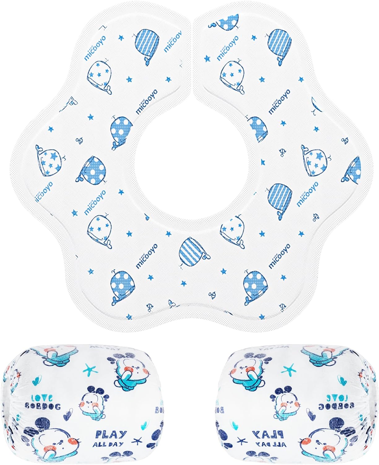 Joyshare 360°Rotate Baby Bibs for Drooling,Teething,15pcs,0-24months,Disposable Baby Bibs & Sleeves for Boys & girls - Image 7